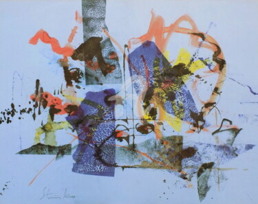 Malarstwo zatytułowany „Abstract landscape-I” autorstwa Stanislav Bojankov, Oryginalna praca, Węgiel drzewny