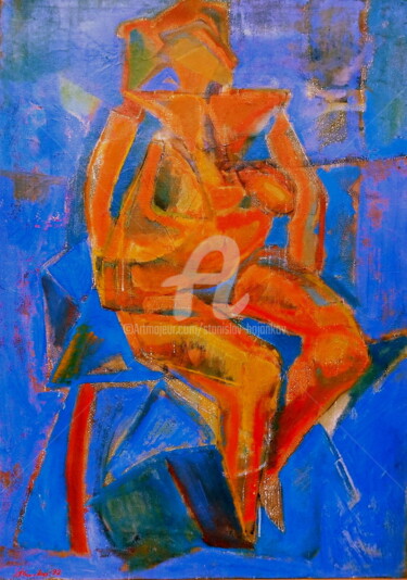 Painting titled "Figure" by Stanislav Bojankov, Original Artwork, Acrylic