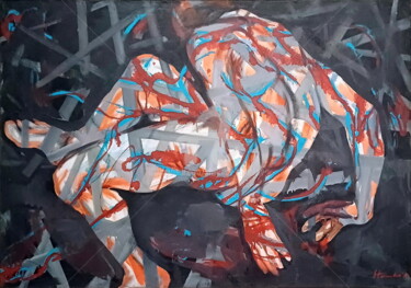 Peinture intitulée "Figure-III" par Stanislav Bojankov, Œuvre d'art originale, Huile