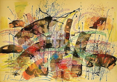 Painting titled "Landscaping on Jazz…" by Stanislav Bojankov, Original Artwork, Acrylic