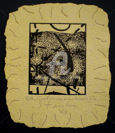 Estampas & grabados titulada "Erotic meadows-II" por Stanislav Bojankov, Obra de arte original, Linograbados