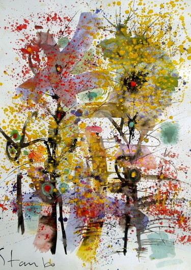 Peinture intitulée "Landscaping-XXX" par Stanislav Bojankov, Œuvre d'art originale, Aquarelle