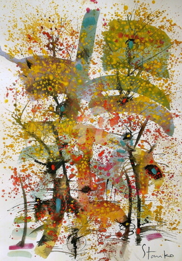 Pittura intitolato "Landscaping-XXXI" da Stanislav Bojankov, Opera d'arte originale, Acrilico