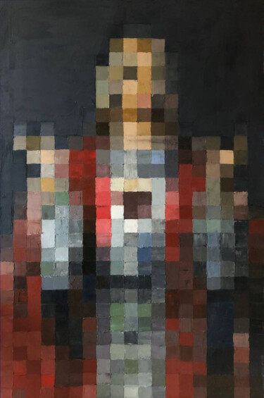 Schilderij getiteld "Digital Jesus" door Stanislav Dasiukevich, Origineel Kunstwerk, Olie