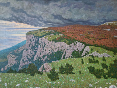 Pittura intitolato "Весна в Крыму." da Stanislav Dulatov, Opera d'arte originale, Olio