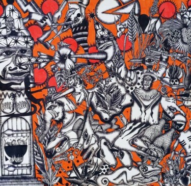 Рисунок под названием "deception" - Станислав Ляшенко (Стас Грузинштерн), Подлинное произведение искусства, Гелевая ручка