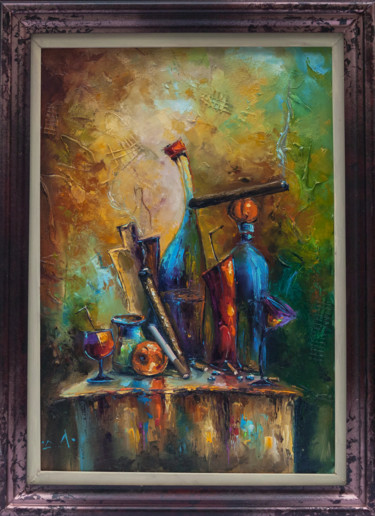Painting titled "the artist is at re…" by Stanislav Lazarov, Original Artwork, Oil