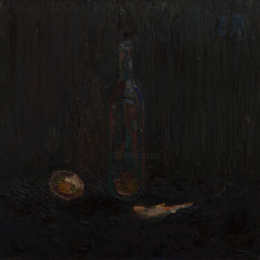 Peinture intitulée "Бутылка, картофель…" par Stanislav Polikarpov, Œuvre d'art originale, Huile