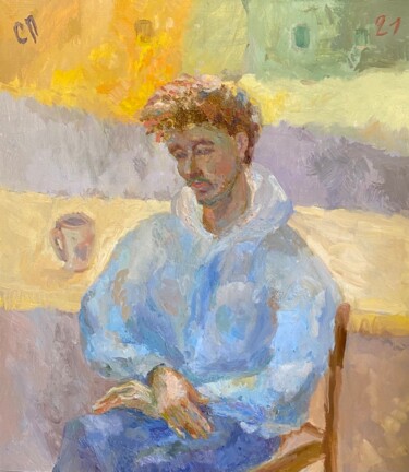 Painting titled "Гена" by Stanislav Polikarpov, Original Artwork, Oil