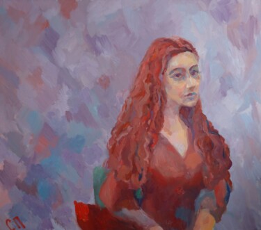 Painting titled "Тоня" by Stanislav Polikarpov, Original Artwork, Oil