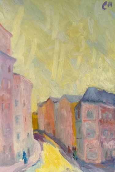 Peinture intitulée "Певческий переулок" par Stanislav Polikarpov, Œuvre d'art originale, Huile