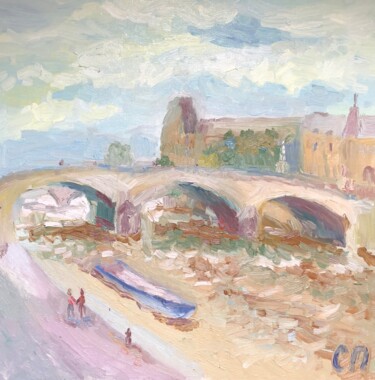 Картина под названием "Pont du Carrousel.…" - Станислав Поликарпов, Подлинное произведение искусства, Масло