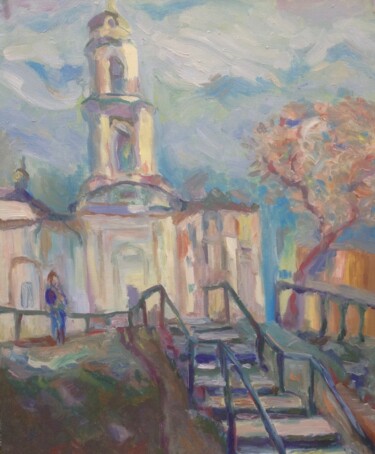 Malerei mit dem Titel "Церковь Святого Мар…" von Stanislav Polikarpov, Original-Kunstwerk, Öl