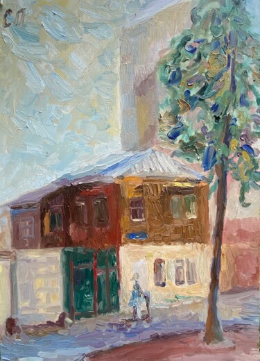 Картина под названием "Улица Девятая рота,…" - Станислав Поликарпов, Подлинное произведение искусства, Масло