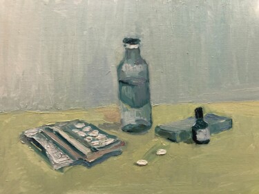 Картина под названием "Аптечка" - Станислав Поликарпов, Подлинное произведение искусства, Масло