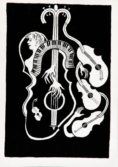 Drawing titled "Musical Variation o…" by Stanislav Tcachov, Original Artwork, Watercolor