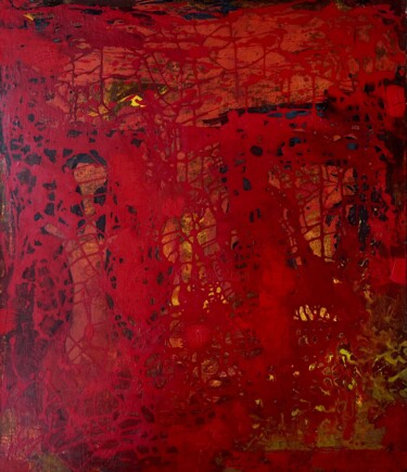 Peinture intitulée "A crimson sunset" par Stanislav Yushkov, Œuvre d'art originale, Huile Monté sur Châssis en bois