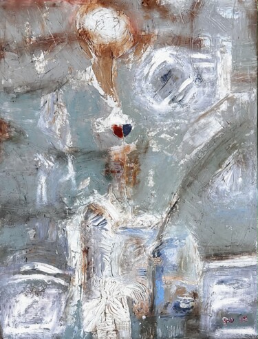 Painting titled "Thoughts and feelin…" by Stanislav Yushkov, Original Artwork, Oil Mounted on Wood Panel