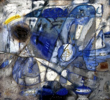 Картина под названием "Thoughts & Questions" - Stanislav Yushkov, Подлинное произведение искусства, Масло Установлен на Дере…