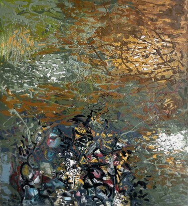 Painting titled "Expressed Emotion" by Stanislav Yushkov, Original Artwork, Oil Mounted on Wood Stretcher frame