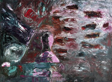 Картина под названием "Pink wind" - Stanislav Yushkov, Подлинное произведение искусства, Масло Установлен на Деревянная пане…