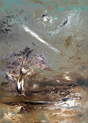 Peinture intitulée "Upstream flows" par Stanislav Yushkov, Œuvre d'art originale, Huile