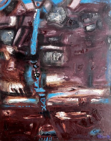 Painting titled "Storm" by Stanislav Yushkov, Original Artwork, Oil Mounted on Wood Stretcher frame