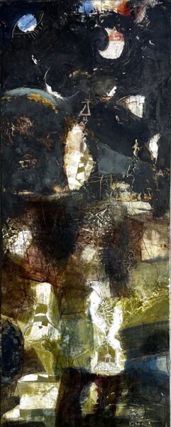 Peinture intitulée "The look of the nig…" par Stanislav Yushkov, Œuvre d'art originale, Encaustique Monté sur Panneau de bois