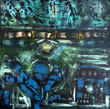 Картина под названием "Above" - Stanislav Yushkov, Подлинное произведение искусства, Масло Установлен на Деревянная рама для…