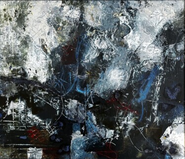 Painting titled "Movement in Time an…" by Stanislav Yushkov, Original Artwork, Encaustic Mounted on Wood Panel