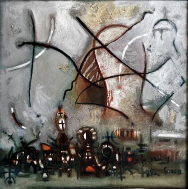 Картина под названием "Association" - Stanislav Yushkov, Подлинное произведение искусства, Масло Установлен на Деревянная ра…