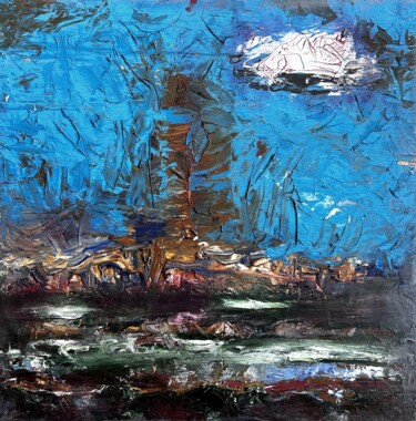 Картина под названием "Сold morning" - Stanislav Yushkov, Подлинное произведение искусства, Масло Установлен на Деревянная п…