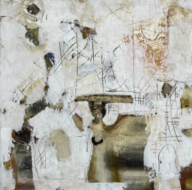 Painting titled "Fractures" by Stanislav Yushkov, Original Artwork, Encaustic Mounted on Wood Panel