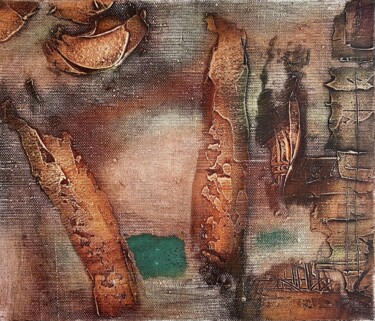 Painting titled "Sand" by Stanislav Yushkov, Original Artwork, Encaustic Mounted on Wood Stretcher frame