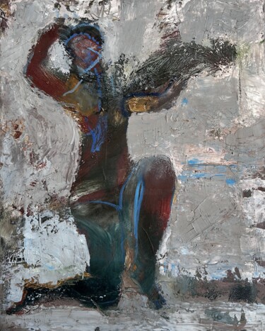 Painting titled "She" by Stanislav Yushkov, Original Artwork, Oil Mounted on Wood Stretcher frame