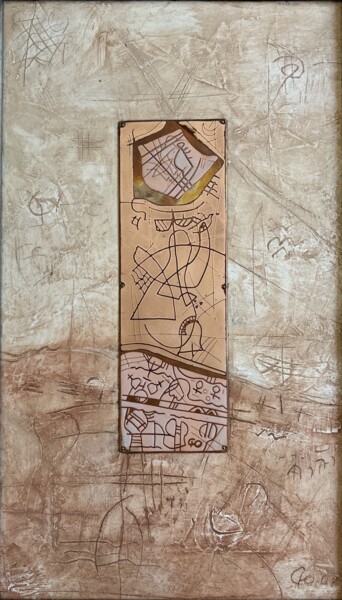 Painting titled "Triptych Birth №2" by Stanislav Yushkov, Original Artwork, Ceramics Mounted on Wood Stretcher frame