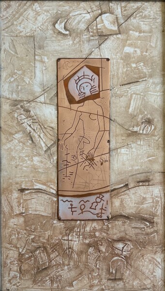 「Triptych Birth №3」というタイトルの絵画 Stanislav Yushkovによって, オリジナルのアートワーク, セラミックス ウッドパネルにマウント
