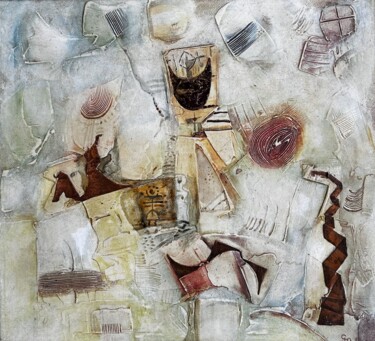 Painting titled "Spotlight" by Stanislav Yushkov, Original Artwork, Encaustic Mounted on Wood Panel