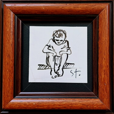 Tekening getiteld "Boy" door Stanislav Bojankov, Origineel Kunstwerk, Inkt