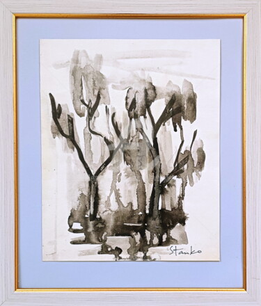 Рисунок под названием "Trees-II" - Stanislav Bojankov, Подлинное произведение искусства, Чернила