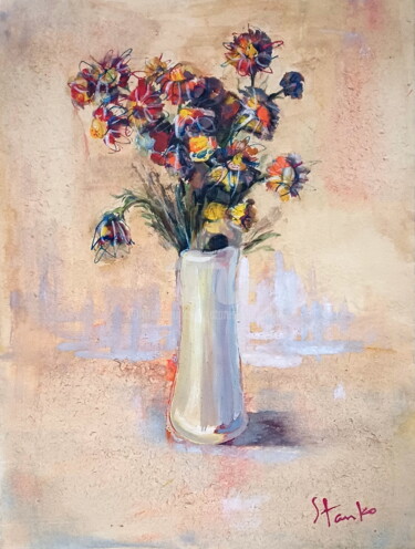 Painting titled "Flowers" by Stanislav Bojankov, Original Artwork, Watercolor