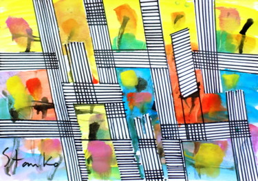 Abstract sities-II Painting titled "Abstract sities-II" by Stanislav Bojankov, Original Art, Acrylic