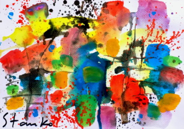 Musical abstractions-XVI Painting titled "Musical abstraction…" by Stanislav Bojankov, Original Art, Watercolor