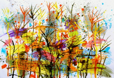 Landscaping on Jazz-XCIX Pittura intitolato "Landscaping on Jazz…" da Stanislav Bojankov, Opera d'arte originale, Acrilico