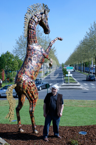 Escultura titulada "Le Grand Cheval "JO…" por Stanko Kristic, Obra de arte original, Metales