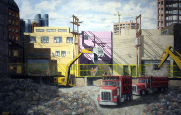 Malerei mit dem Titel "101-vacant-lot-26x4…" von Stanley Mishkin, Original-Kunstwerk
