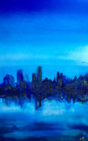 NYC Painting titled "NYC" by Ann Schirmeyer, Original Art, Acrylic Mounted on Stretcher frame