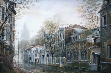 Картина под названием "Поварская улица.Осе…" - Aleksandr Starodubov, Подлинное произведение искусства, Масло