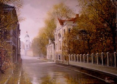 Картина под названием "Золотая осень" - Aleksandr Starodubov, Подлинное произведение искусства, Масло