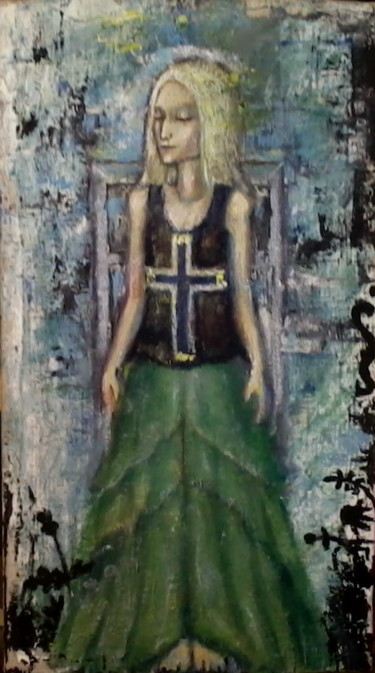 Painting titled "Katya's portrait in…" by Aliona Starodubtseva, Original Artwork, Oil